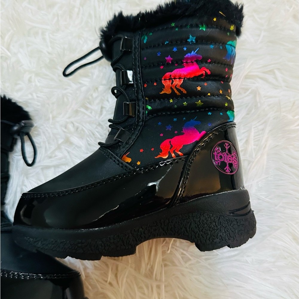 Totes Toddler Girls Reena Black Unicorn Winter Boot New without tags size 5k